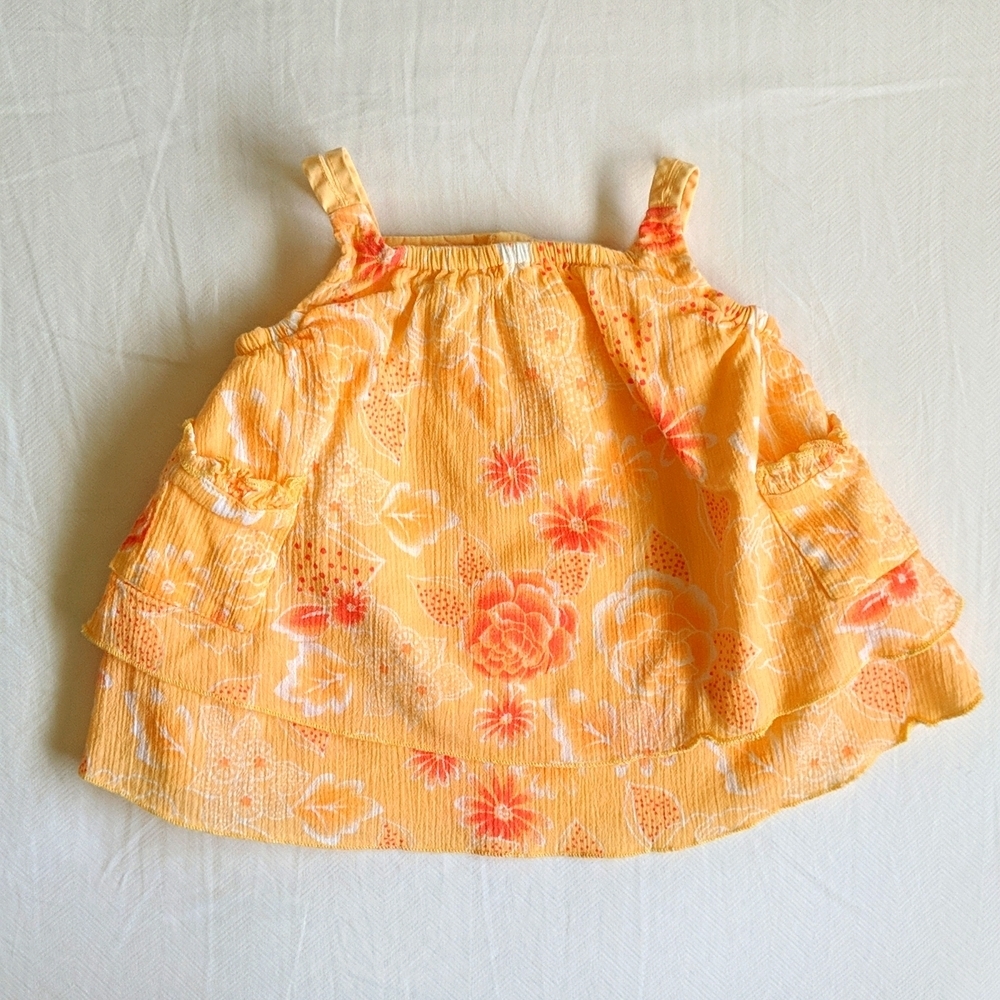 miniwear double layer floral summer dress with pockets 3 months